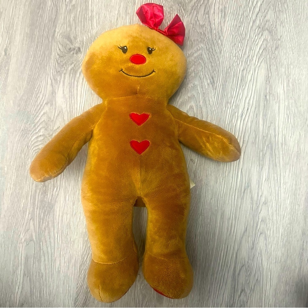 Build A Bear Gingerbread Girl Plush 16” Stuffed Toy Cookie 2017. Ages 3+ Red Bow